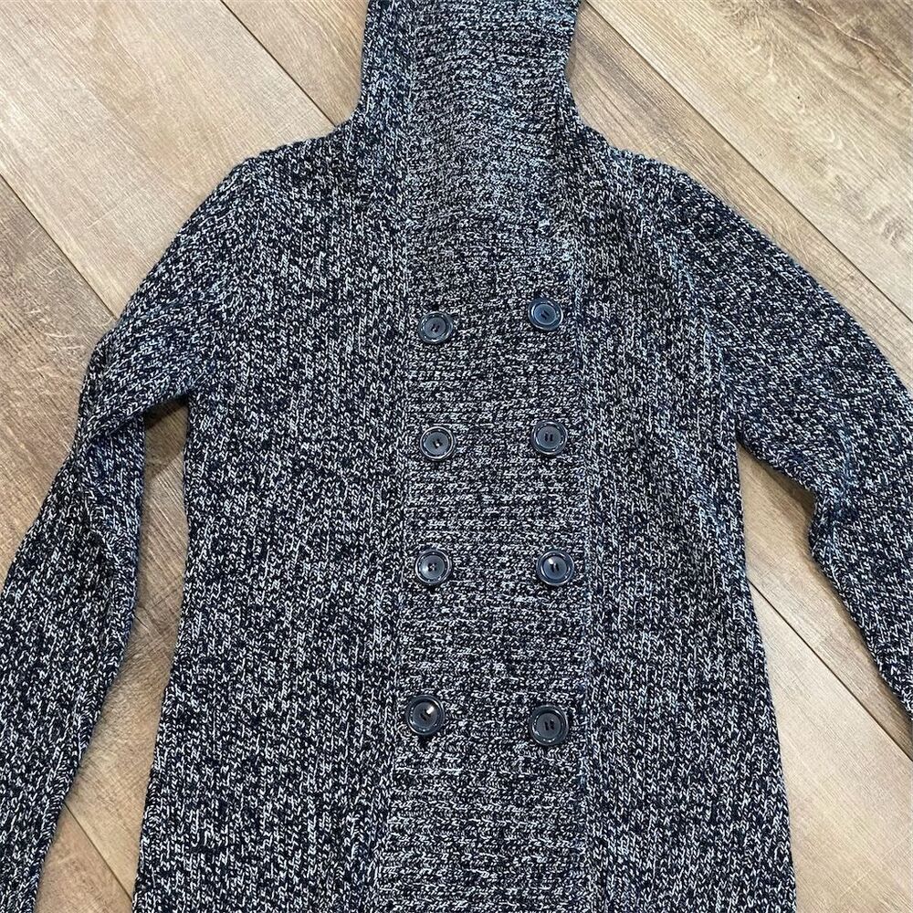 Effeci Women's Hooded Double Breasted Cardigan Sweater Multicolor M